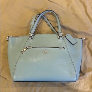 Coach Light Blue Leather Satchel